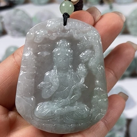 翡翠颈饰未镶嵌大势至菩萨