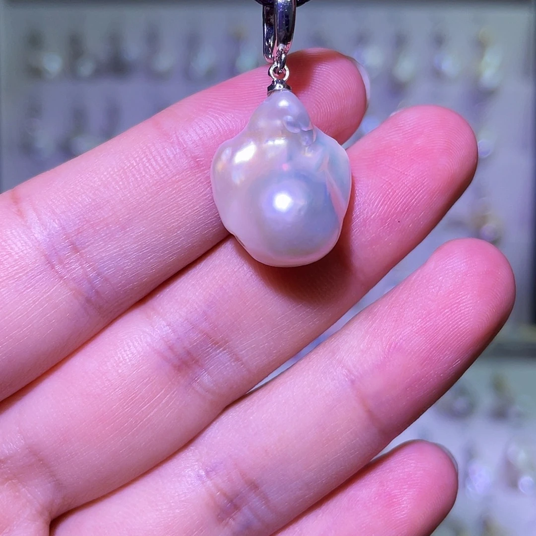 天然淡水珍珠吊坠淡水珍珠合金