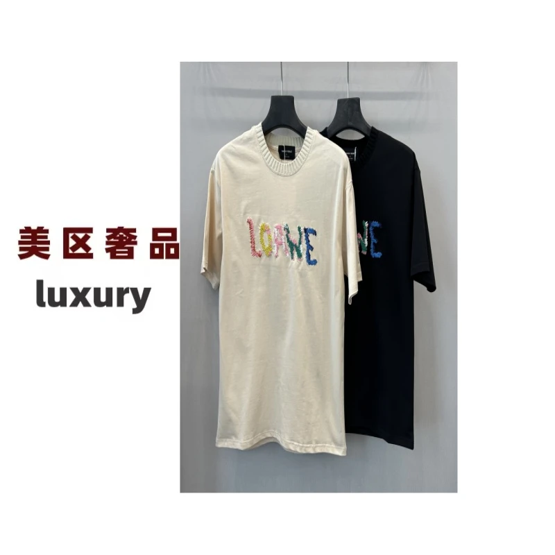 【YG】夏季新款温变字母刺绣纯棉T恤宽松百搭潮流情侣款T恤
