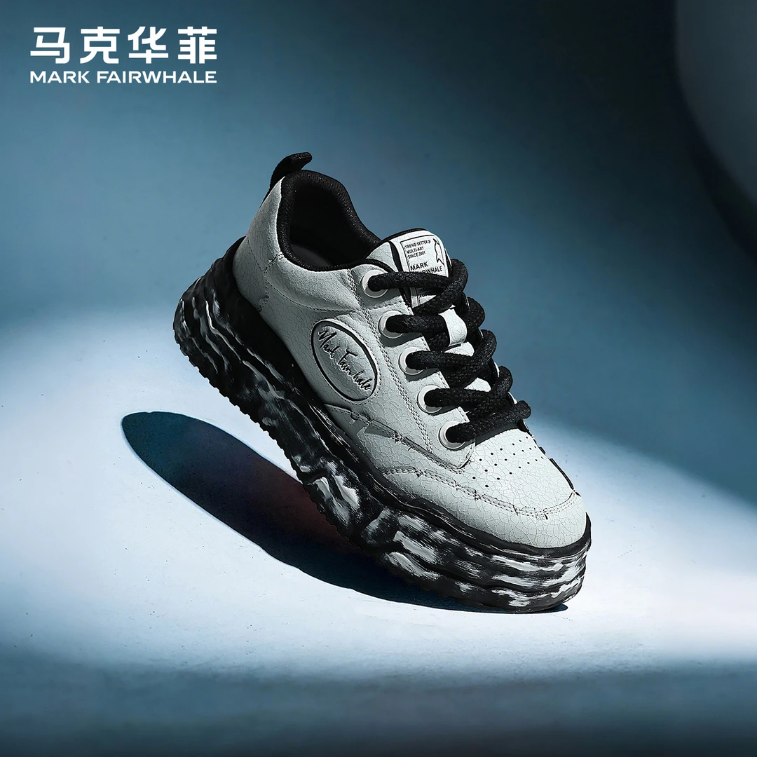 马克华菲男鞋2025新款秋季潮鞋爆款增高板鞋溶解鞋男士运动休闲鞋