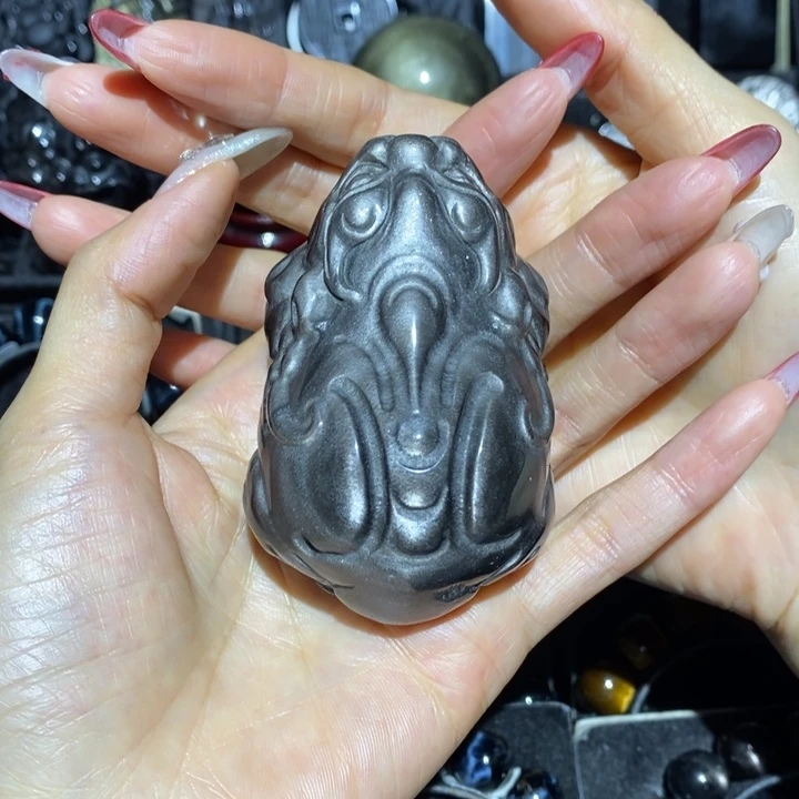 黑曜岩珠宝奇石未镶嵌小**灵