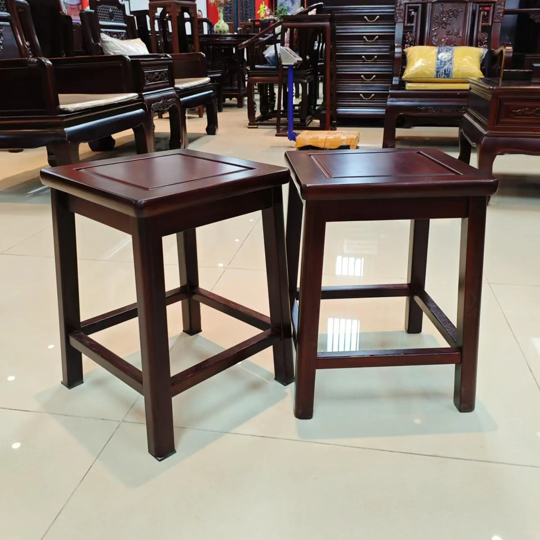 （2张）酸枝木高脚凳尺寸：长33宽33高45