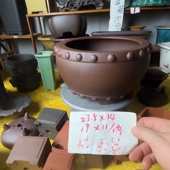 宜兴紫砂花盆手工