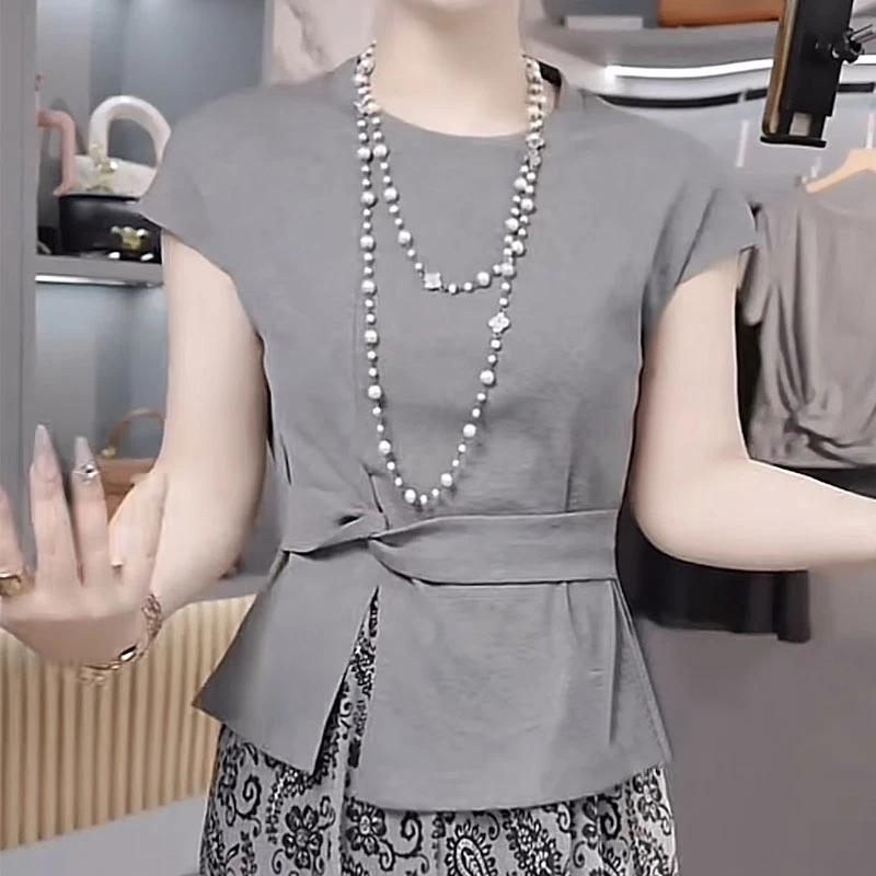 时尚洋气潮流女2025夏季新款洋气显瘦设计感短袖高档T恤印花上衣