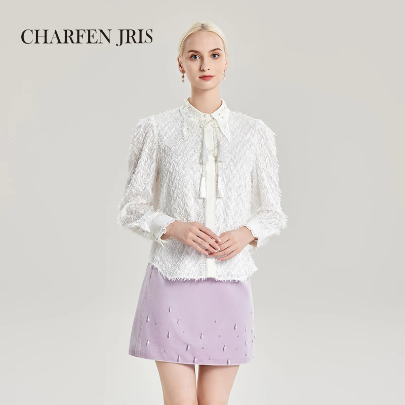 【媛媛专享】朝峰新款法式国风高收腰设计丝绒半裙FJE3A607-6017E