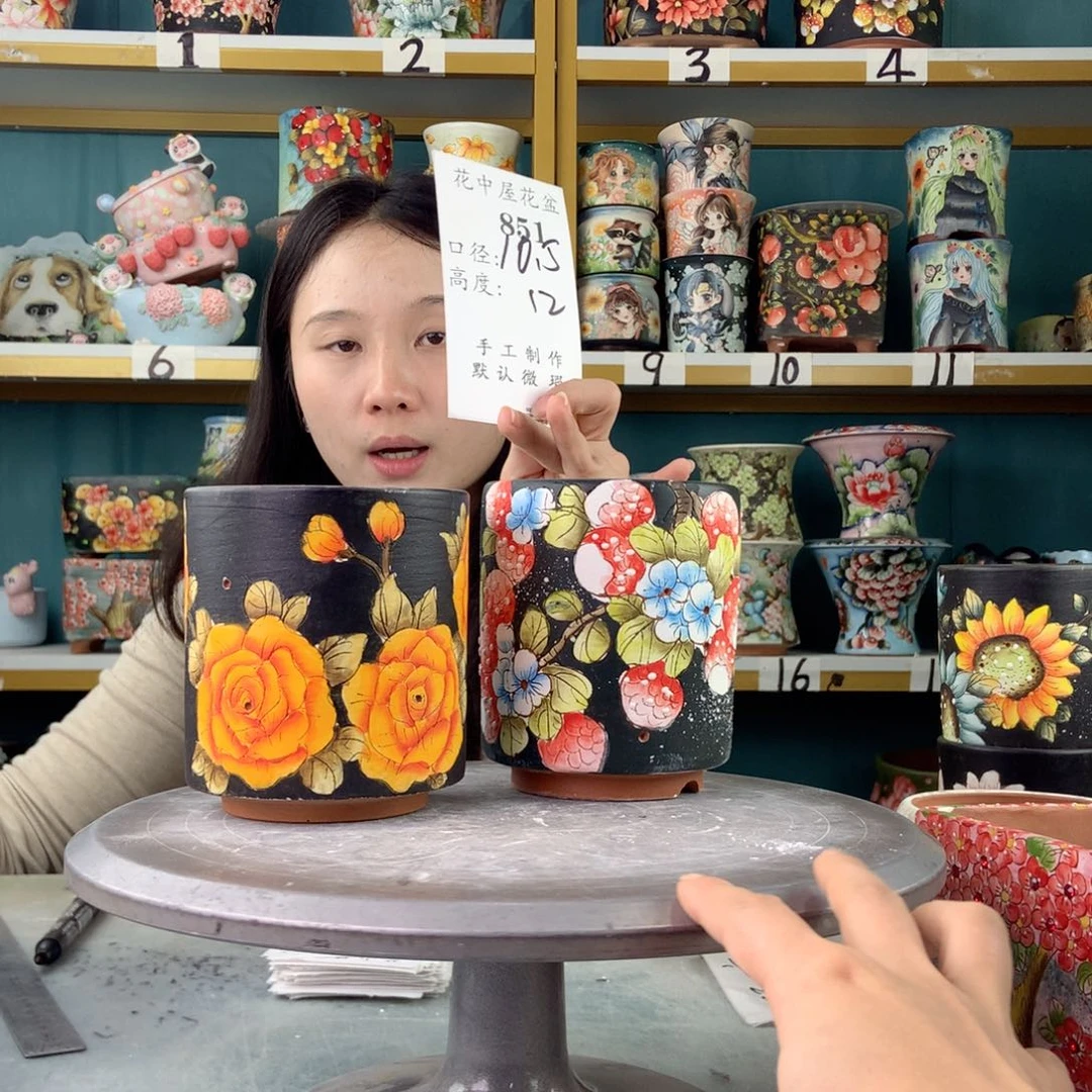 陶景德镇手工花盆851