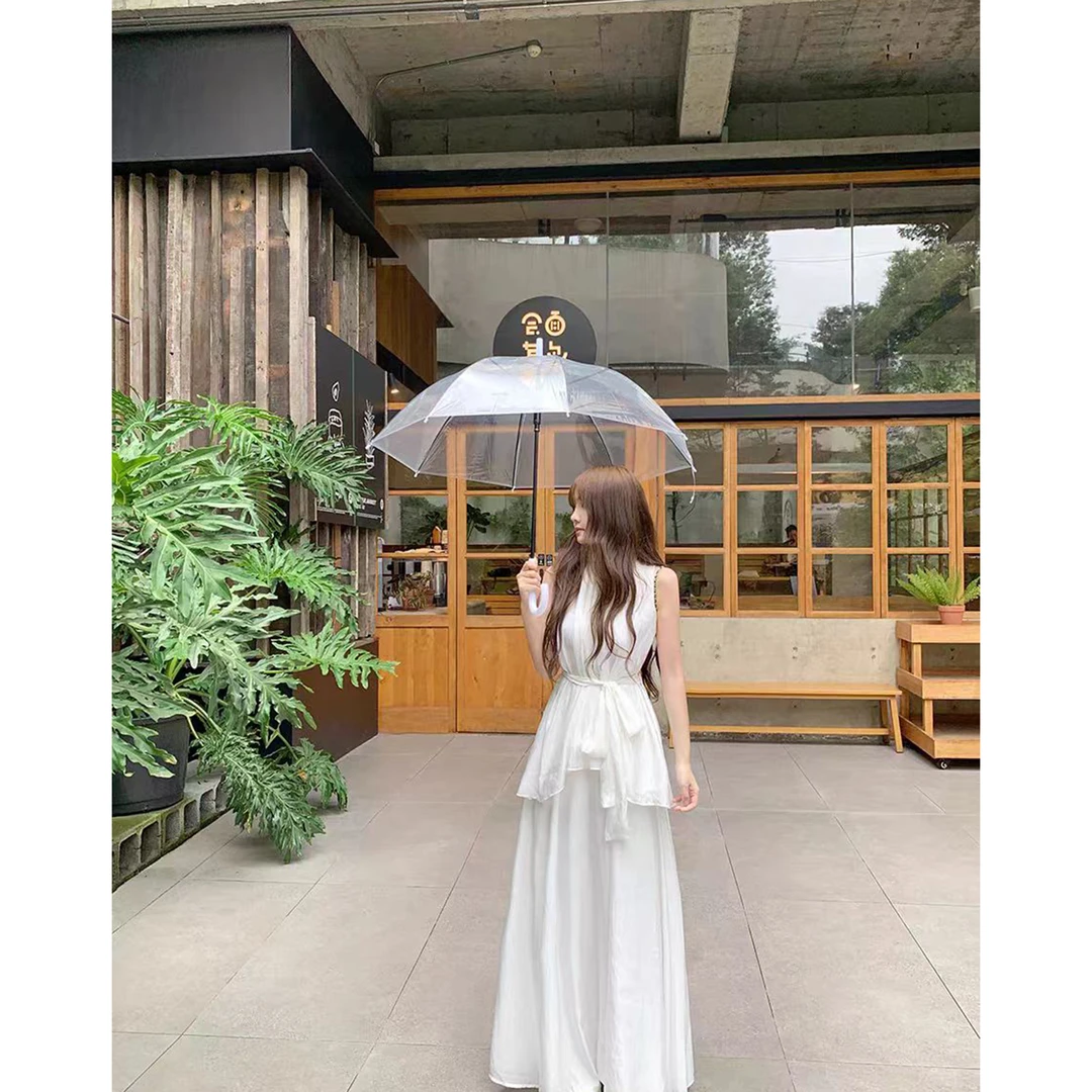 夏季套装女无袖上衣+长短款半身裙C 8988#