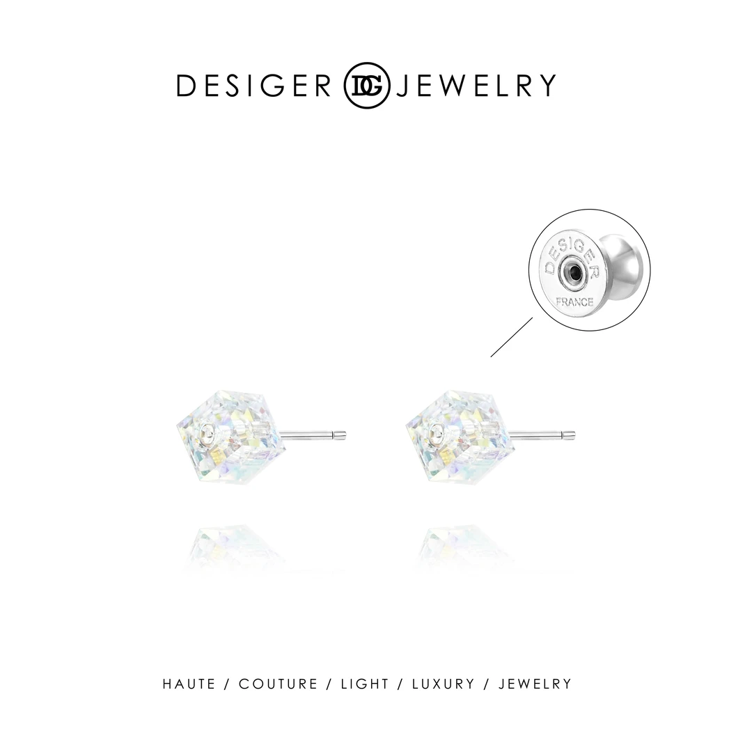 【季星半夏】Desiger夏季上新简约冰晶耳钉F3652