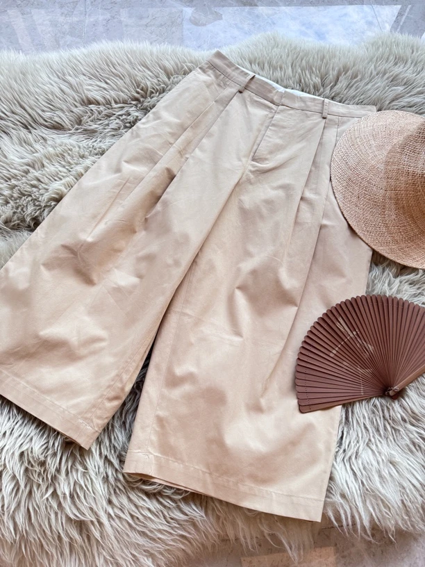 < 八分裤 >我是row风简约法式老钱高知风高腰精致百搭显瘦阔腿裤