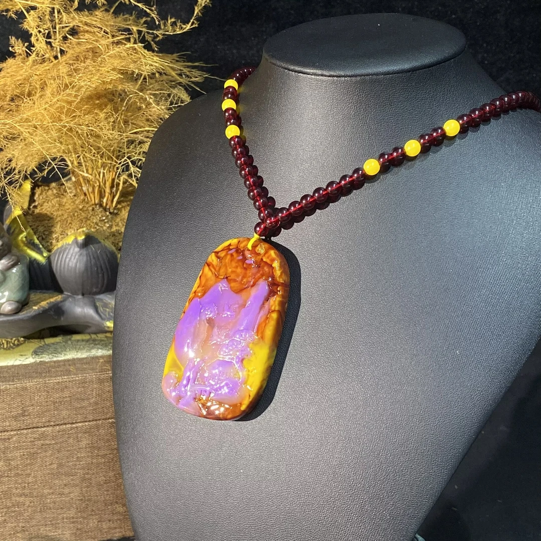 非金属珐琅吊坠 J5479  经典黄色椭圆吊坠精品时尚