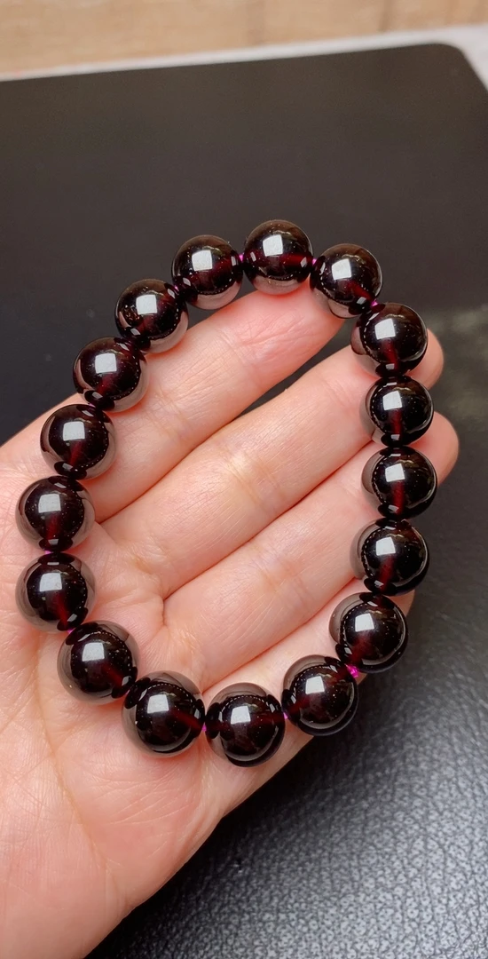 酒红色卡12➕收藏级甄选版单圈石榴石手链10a