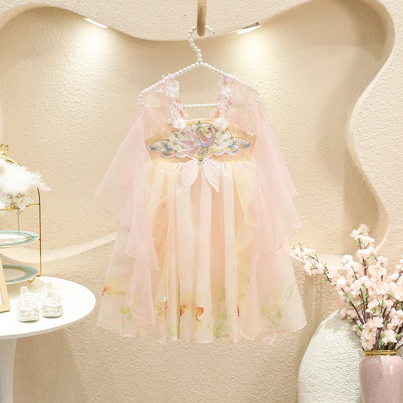 汉服女童连衣裙夏季中国风儿童民族风小女孩公主裙中国风夏款裙子