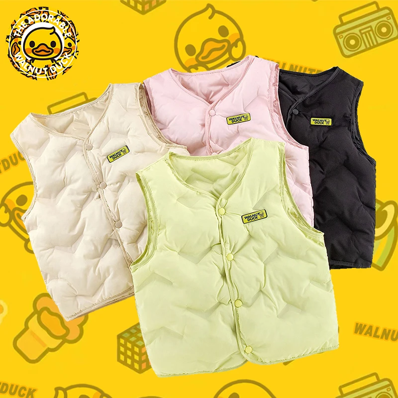 小黄鸭保暖马甲校服神器2024新款儿童休闲冬季男童女童马甲