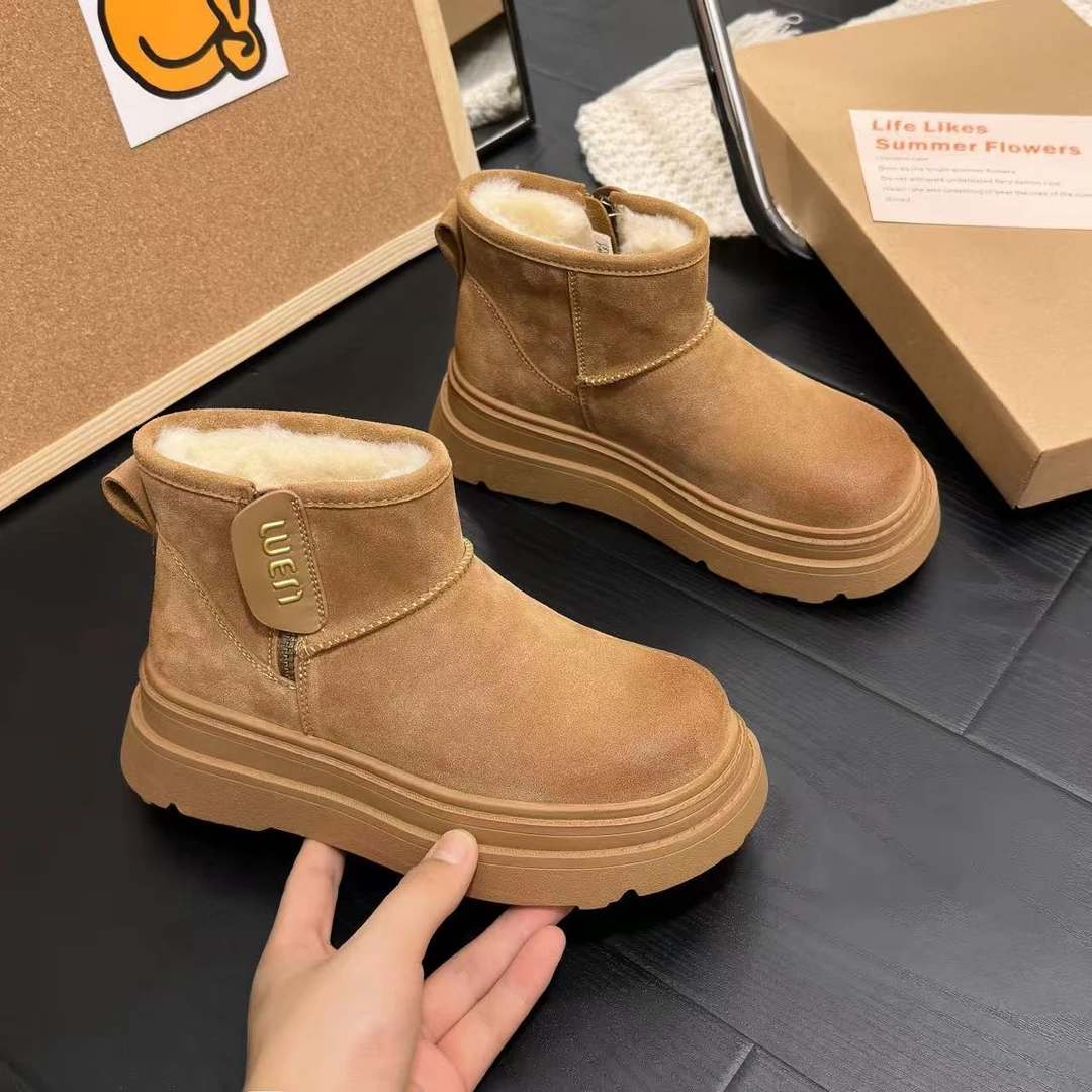 8808厚底百搭软底雪地靴冬季加厚增高雪地靴雪地靴棉鞋短靴