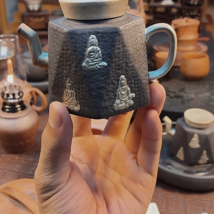 手工柴烧老岩泥茶具