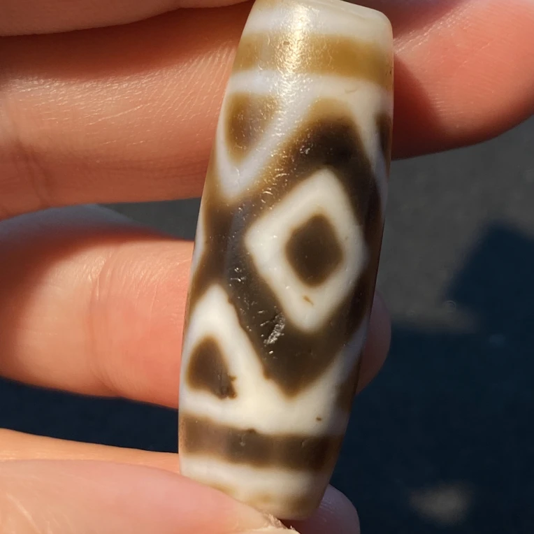 小卢手工三眼天珠带绳