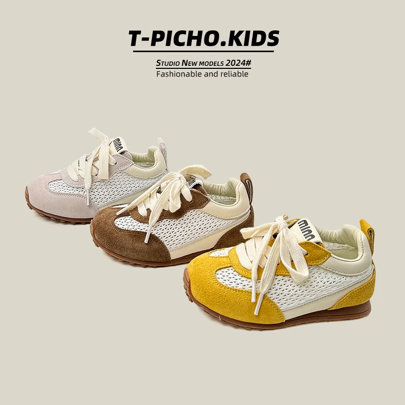 2025夏季新款儿童休闲鞋时尚百搭男童鞋单网透气女童阿甘鞋-9910