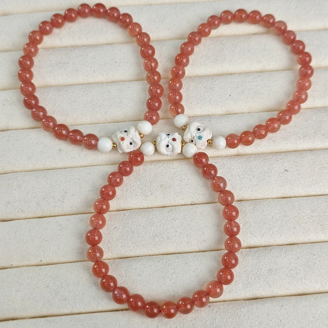 【书记甄选】天然原创南红单圈手链 多样式发一件 约6mm JC4236