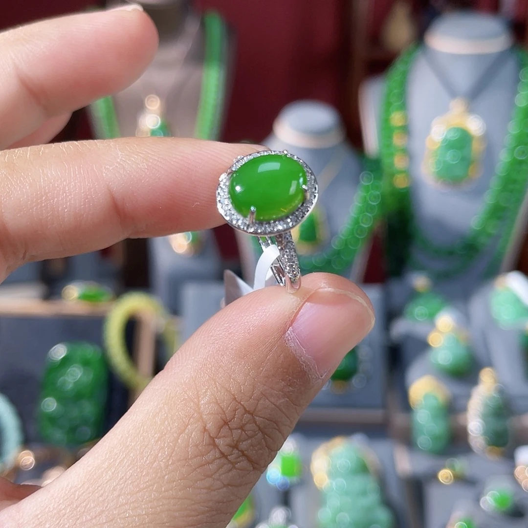 和田玉（碧玉）银S925镶嵌颈饰