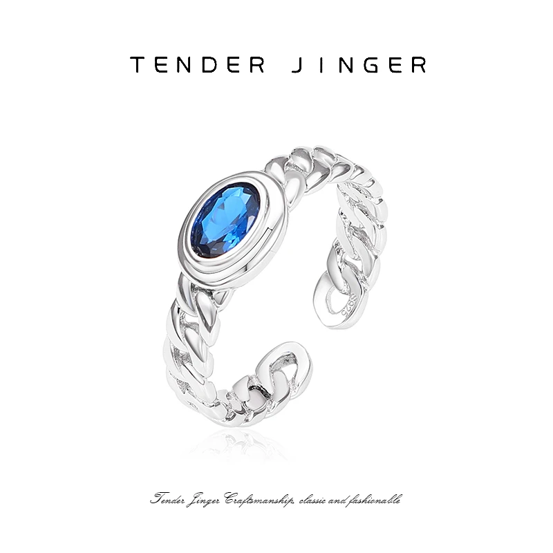Tender Jinger 925银戒指 蓝水古巴系列戒指轻奢时尚高级