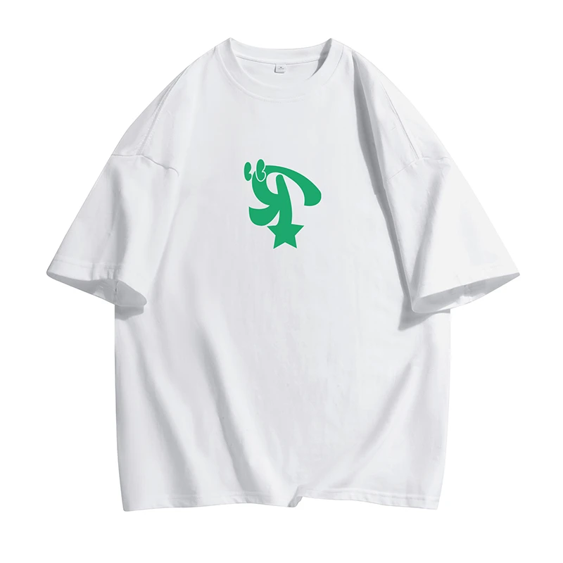 Aloxadoer7A抗菌新款纯棉百搭休闲宽松时尚短袖男情侣T恤夏季印花