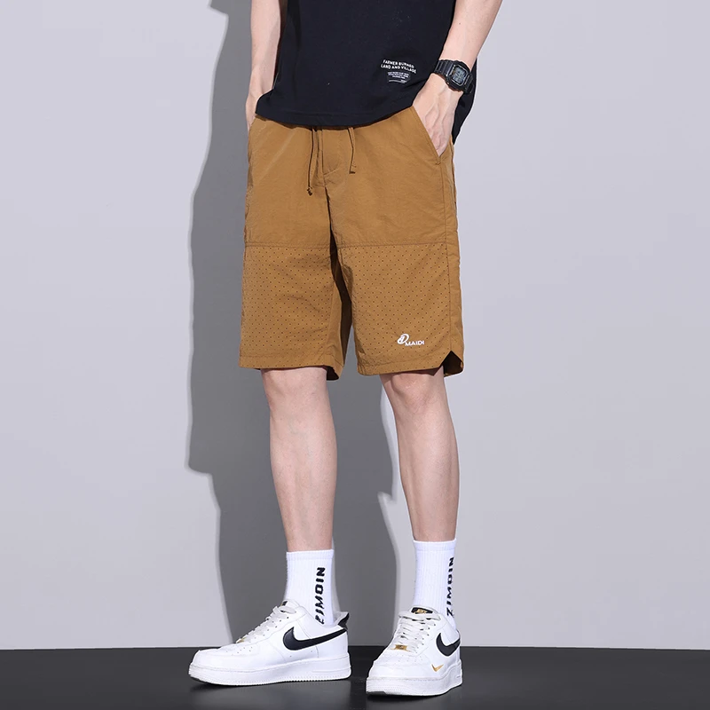 2025夏季五分休闲裤男潮牌潮流运动韩版裤子纯色透气男士短裤男