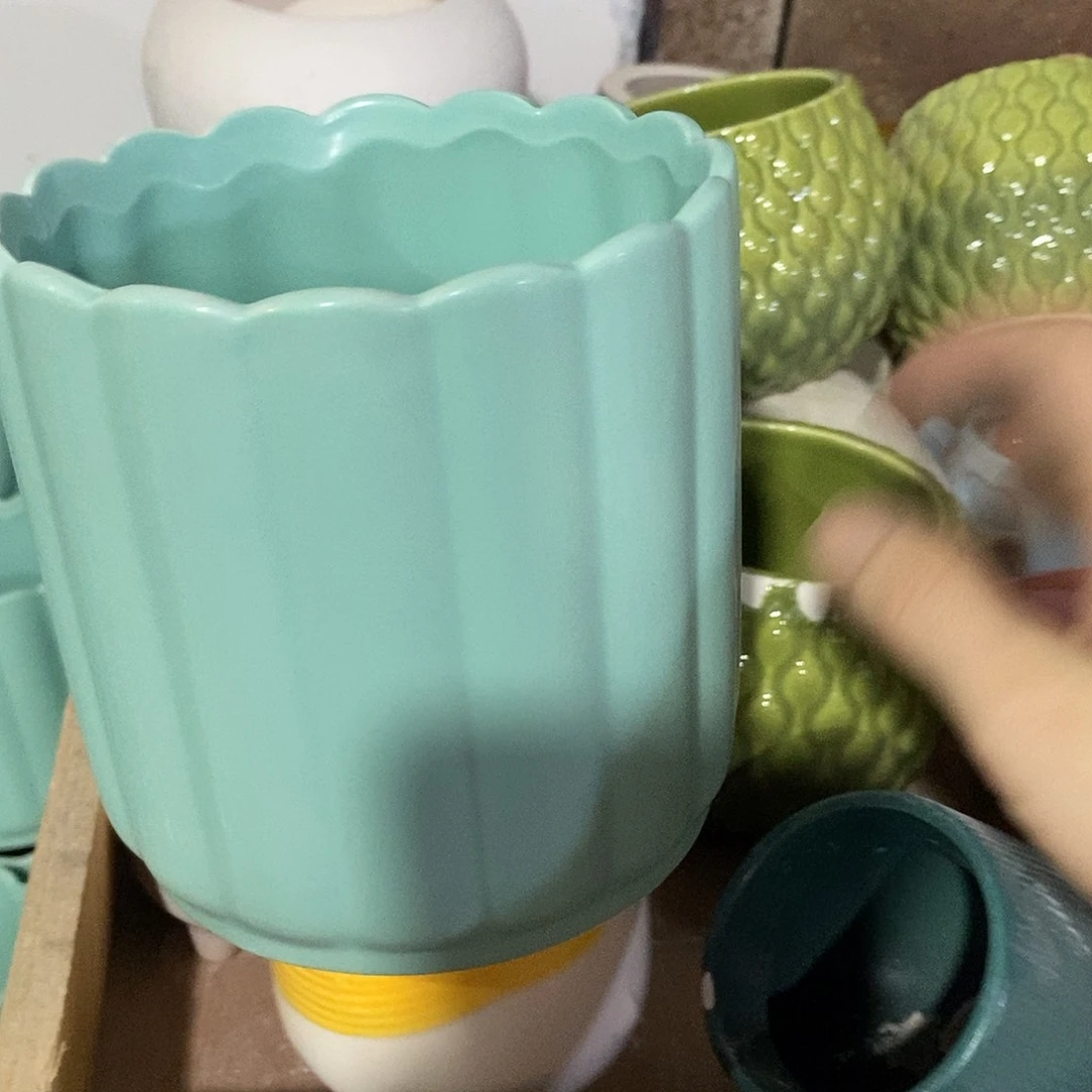 陶杯子陶盆有孔 瑕疵介意勿拍