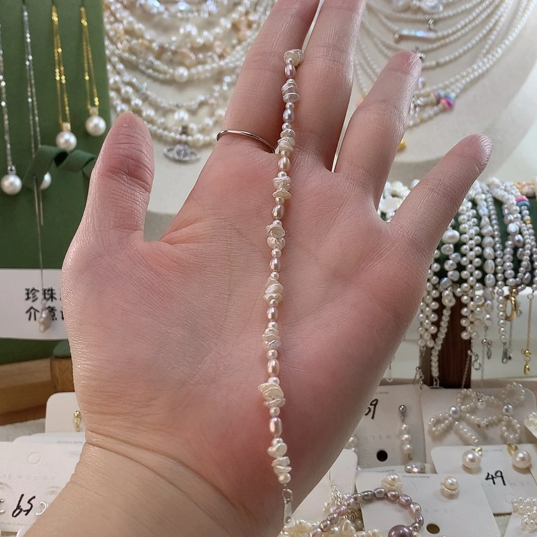 银S925镶嵌手绳淡水珍珠
