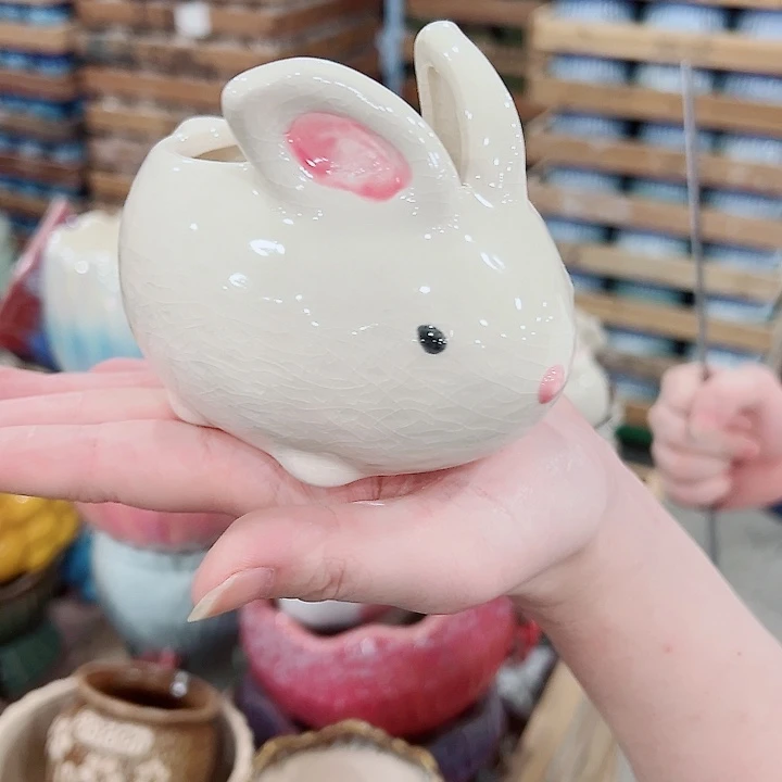 有孔，凑单福利满10元发货陶瓷多肉花盆！