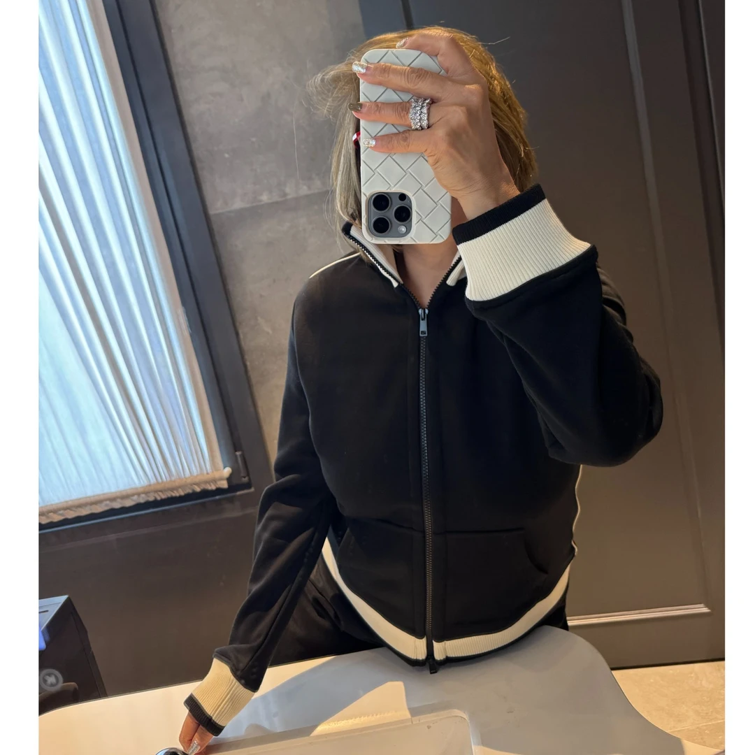 COCOLINDA | 棉质撞色拼接休闲显瘦短款外套C5162