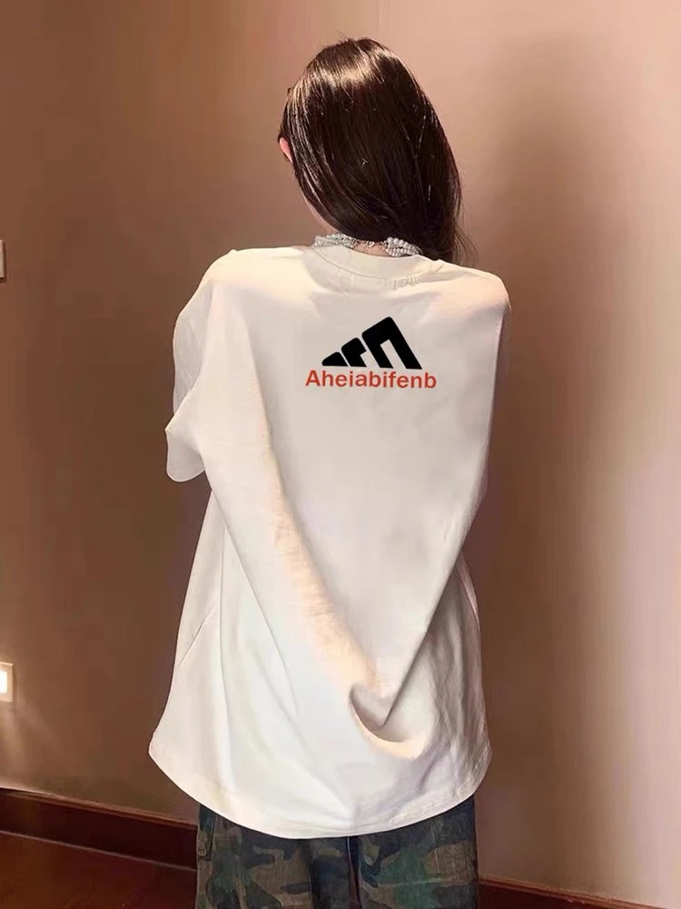 美式高级感纯棉短袖t恤2025新款白色宽松显瘦半袖夏季女上衣好看