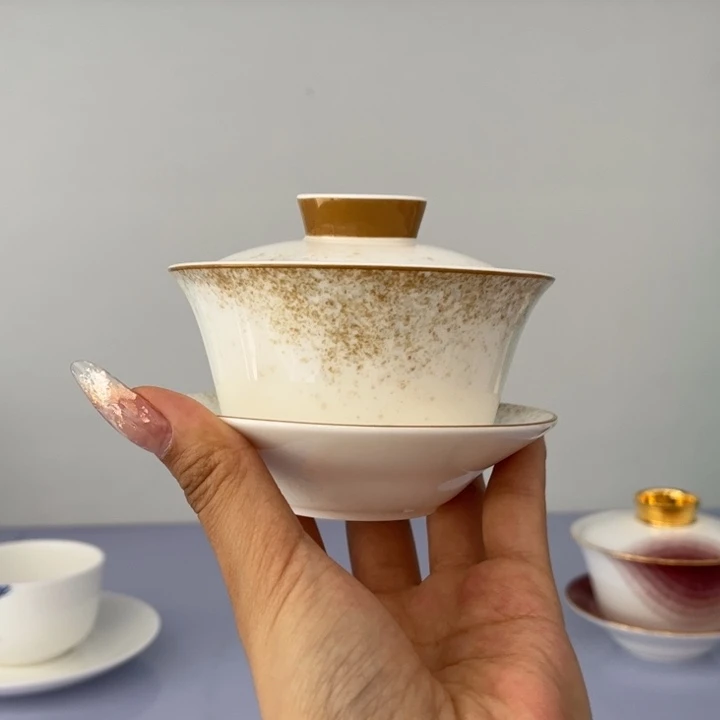 瓷片星辰三才盖碗