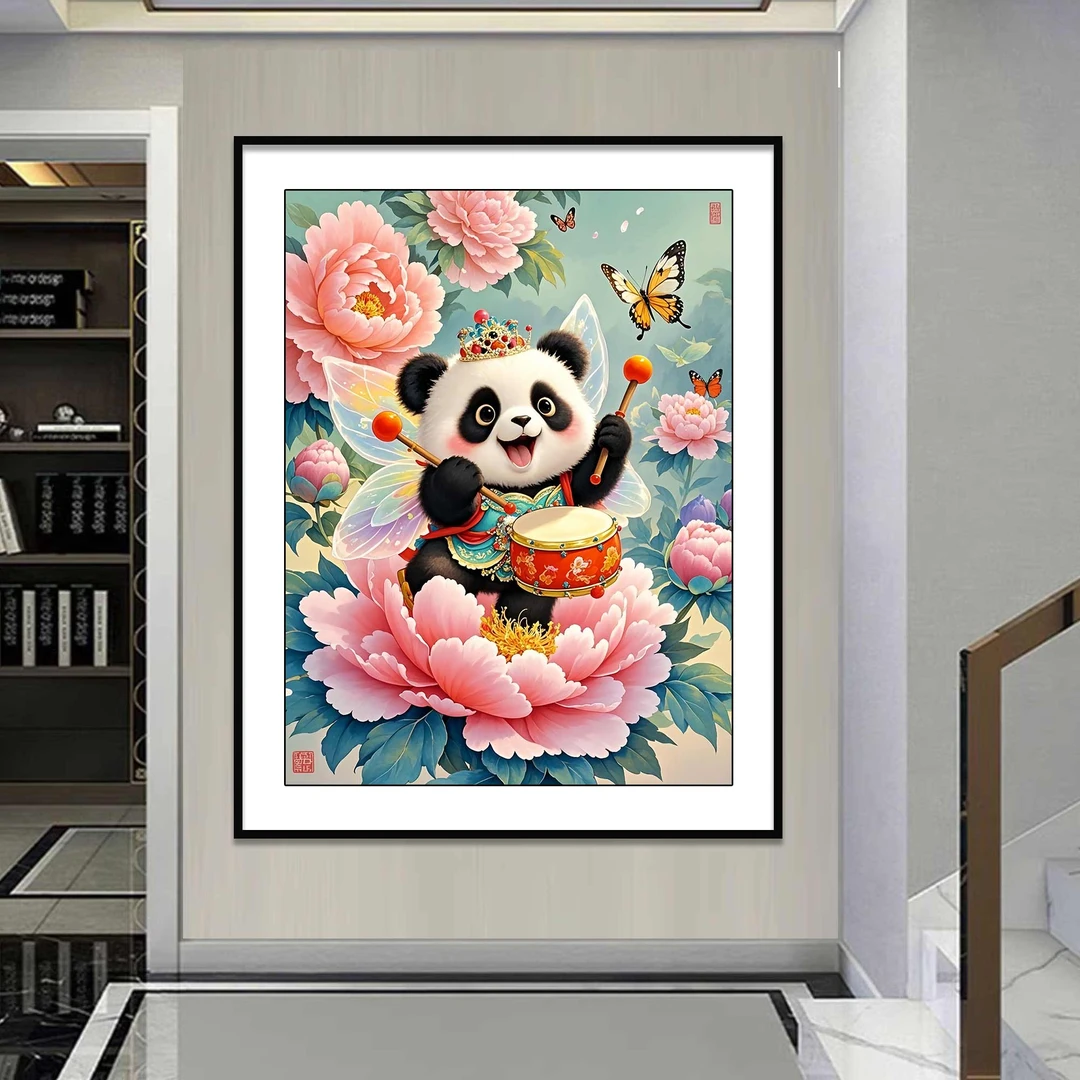 【新疆长绒棉绣布】6999十二花神奏乐版-四月牡丹十字绣大格60x80cm