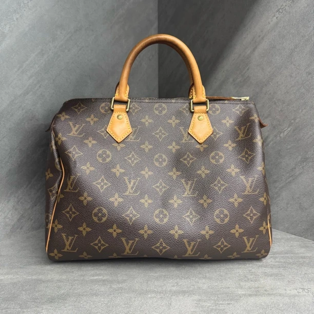 95新 LouisVuitton/路易威登 老花款 Speedy30手提单肩斜挎包