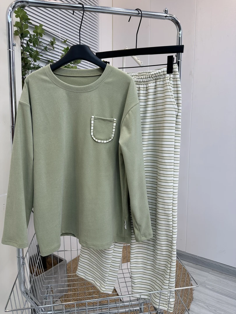 （精品）加厚女套装手工口袋 韩版秋冬居家必入减龄洋气款