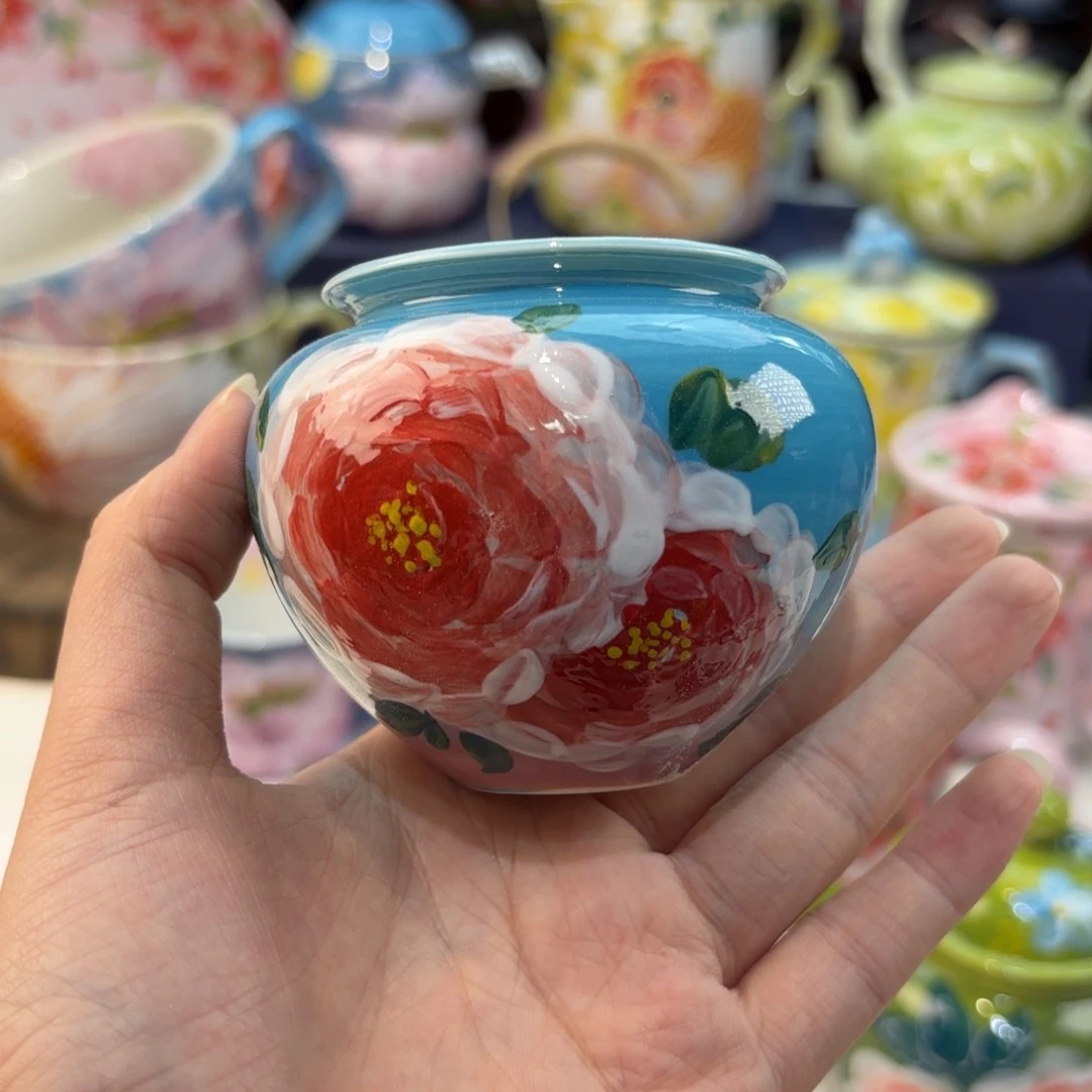 瓷片景德镇手绘高温釉下彩陶瓷茶具