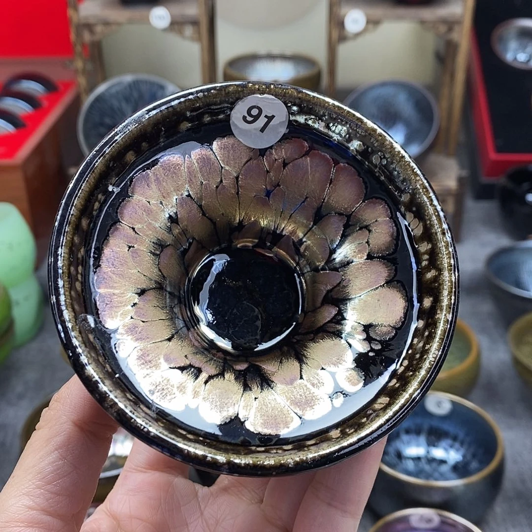 茶盏金玫瑰玉兰杯