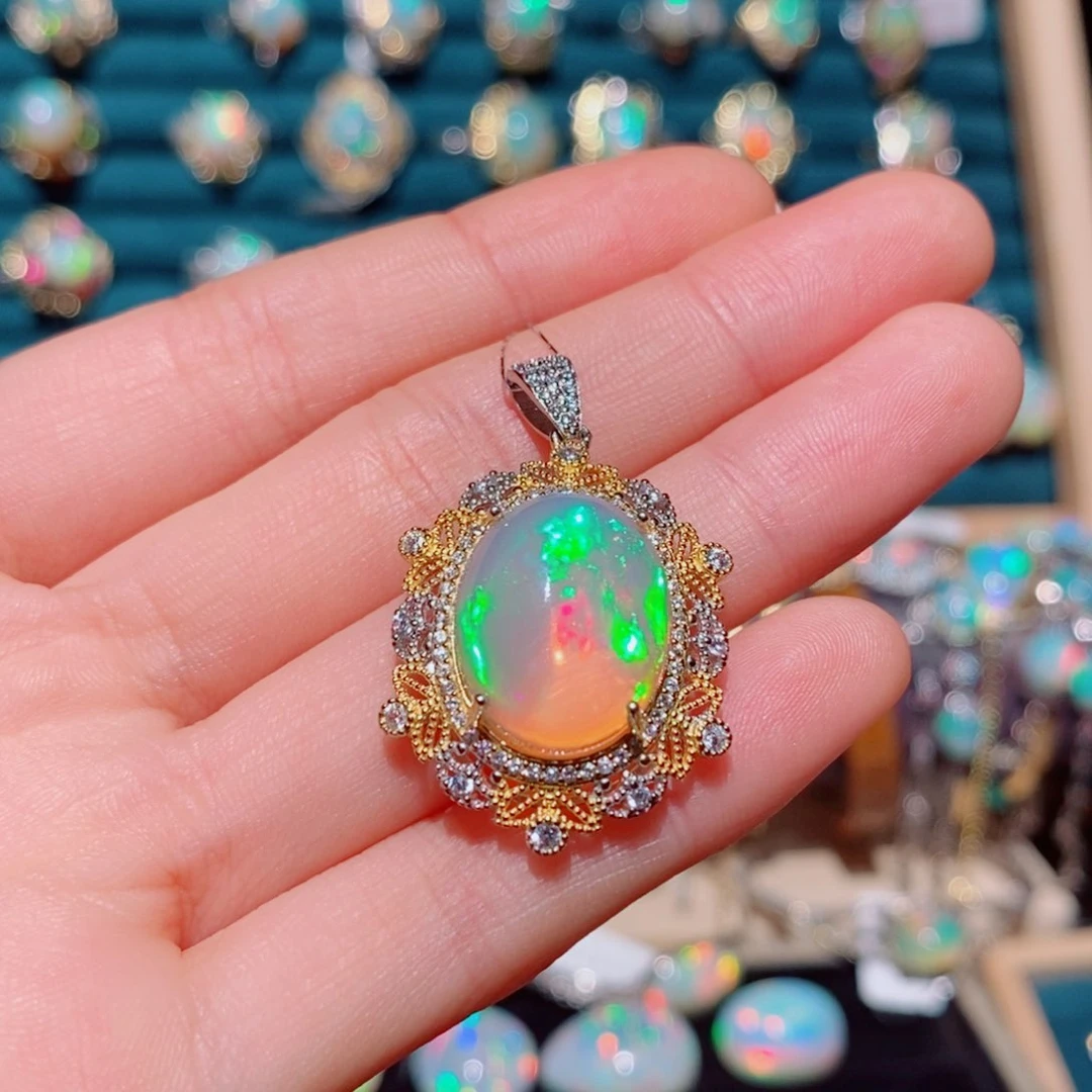 欧泊欧泊吊坠银S925镶嵌