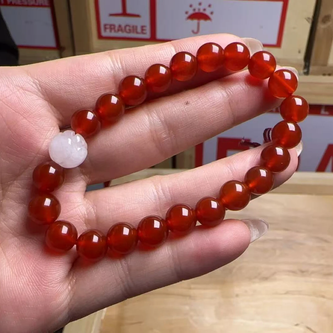 A835天然南红手串  无礼盒