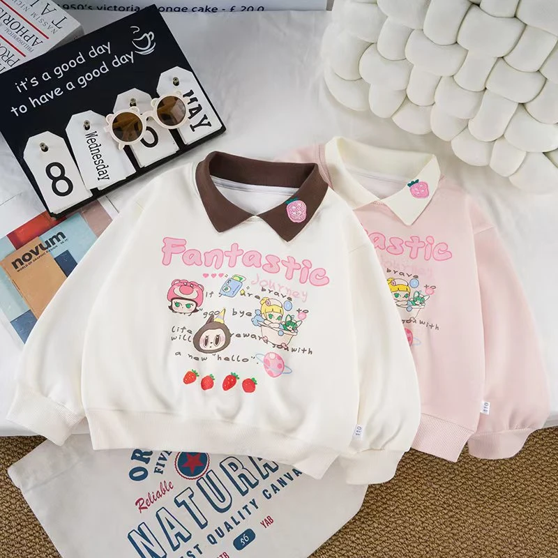 女童秋装卫衣2025秋季新款时髦儿童休闲洋气洋气印花卡通女孩上衣