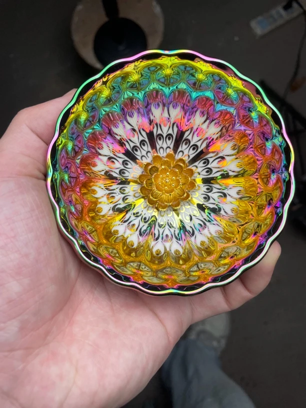 （三绝）梦幻七彩金莲花茶杯主人杯陶瓷.传统手工制作.匠心传承