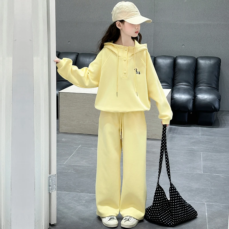 女童春季套装2025新洋气款儿童卫衣两件套春秋女大童休闲运动衣服