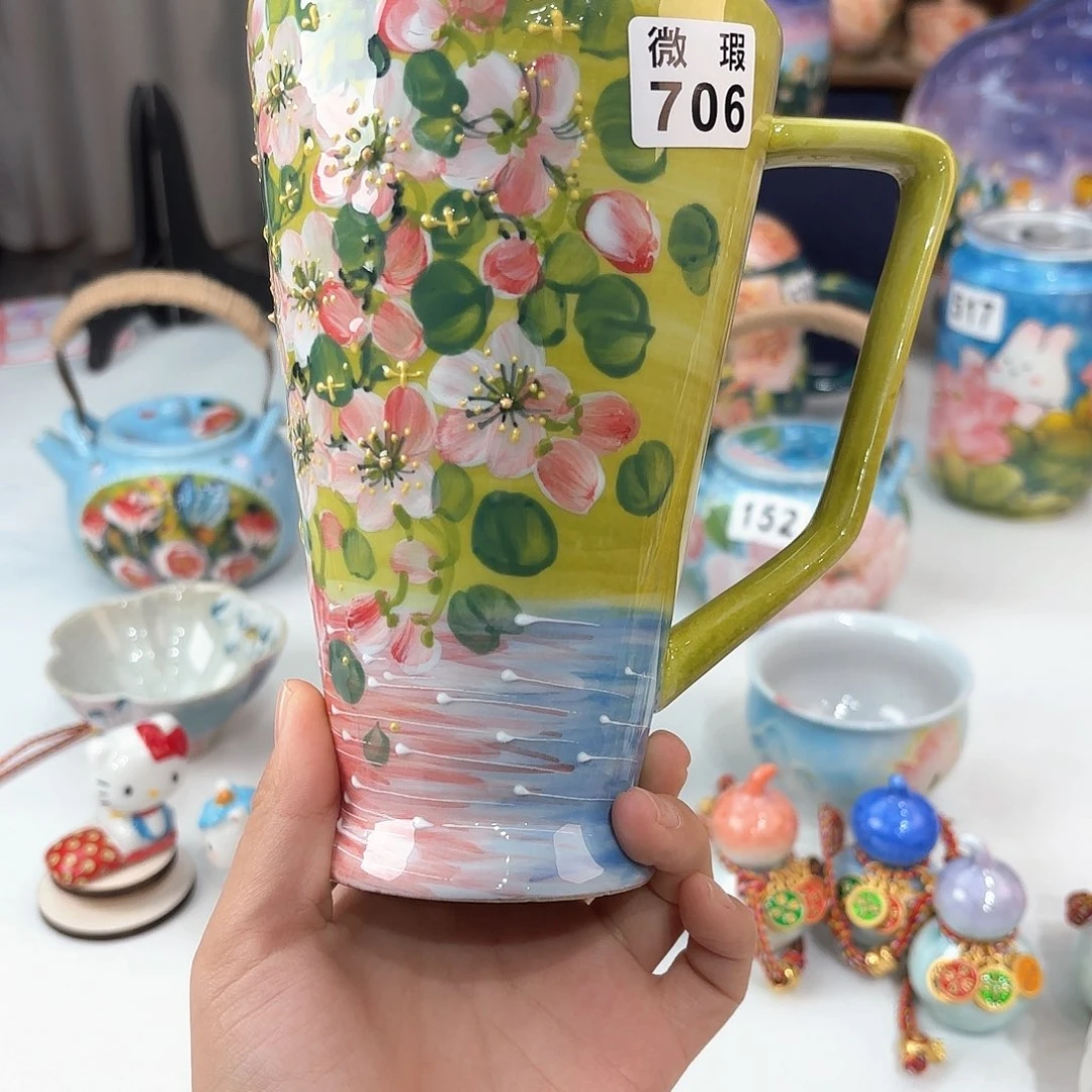 景德镇手绘高温釉下彩陶瓷茶具