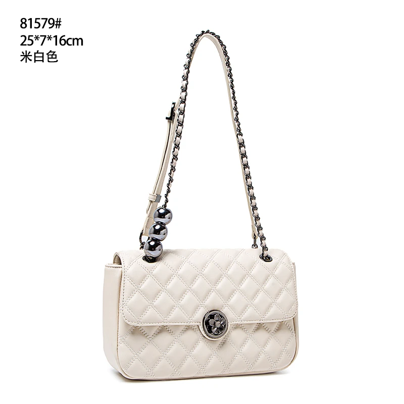 【初阳甄选】QYX-81579-米白色法式多层款斜挎包轻奢绣线女包