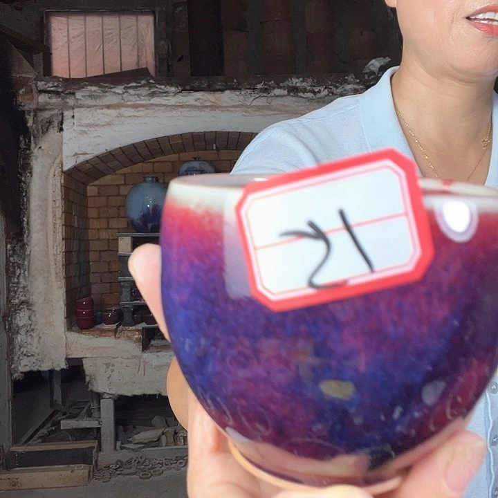 瓷片钧瓷手工艺品杯子
