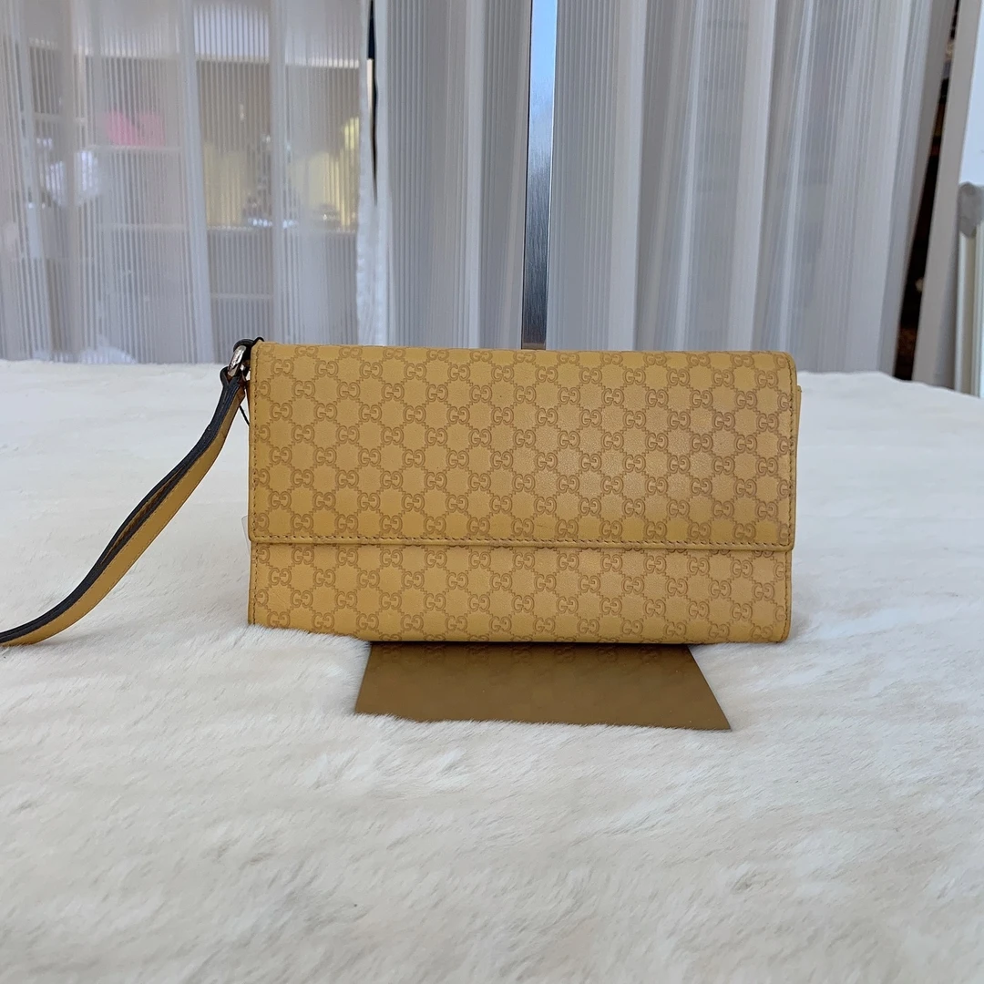 95新 GUCCI/古驰 古驰/黄色手包三子袋/A914