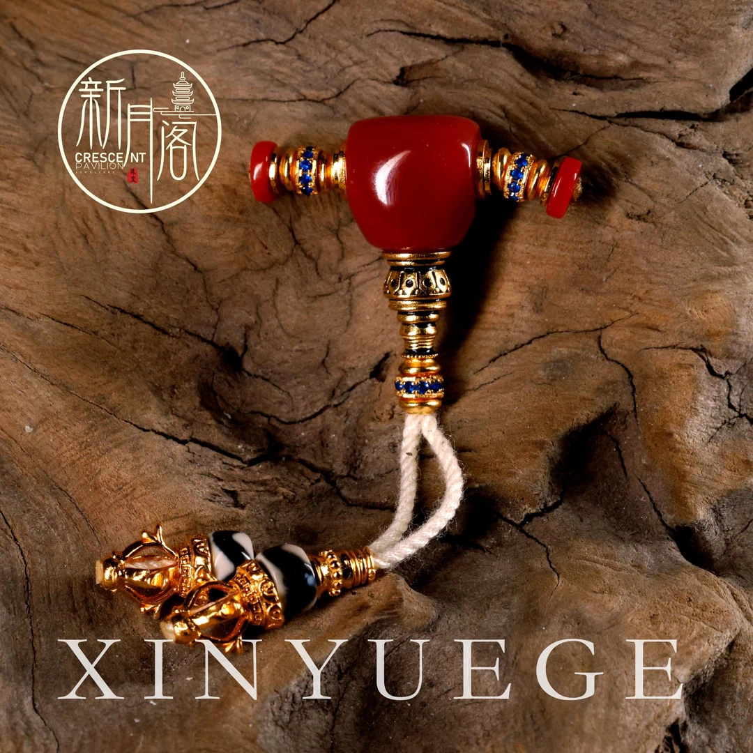 粉糯三通套装文玩配饰/玛瑙三通（钻片颜色多样性发货）