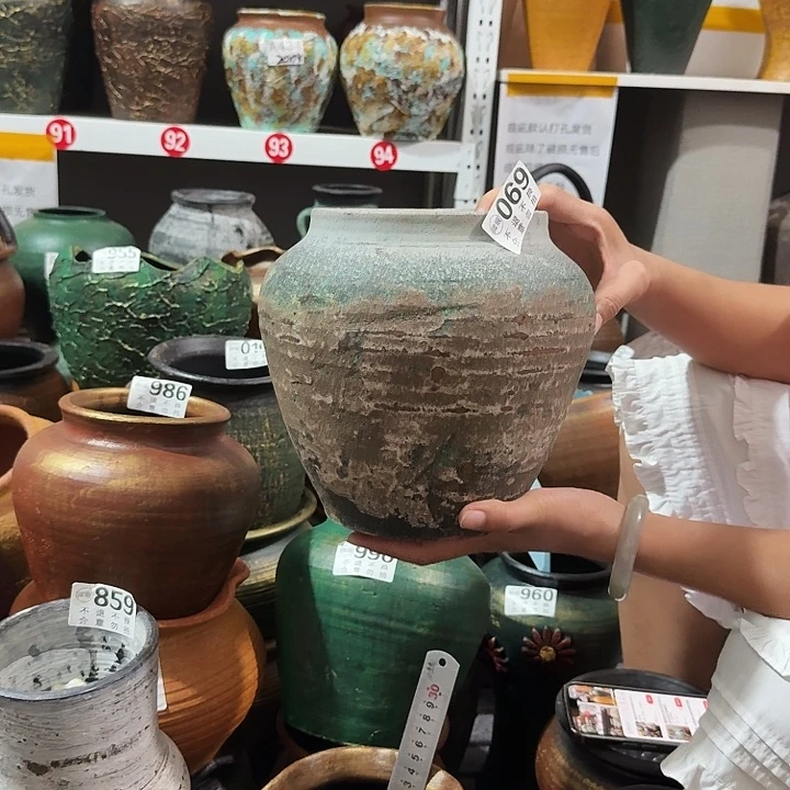 瑕彩做旧坛子069高度20口径14