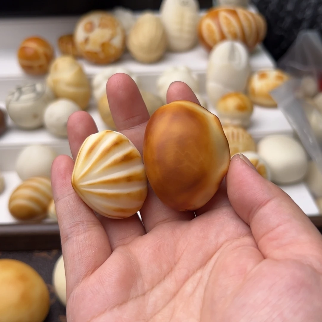 D***l菩提根/象牙果把件定制饺子画三花猫头贝壳补链接