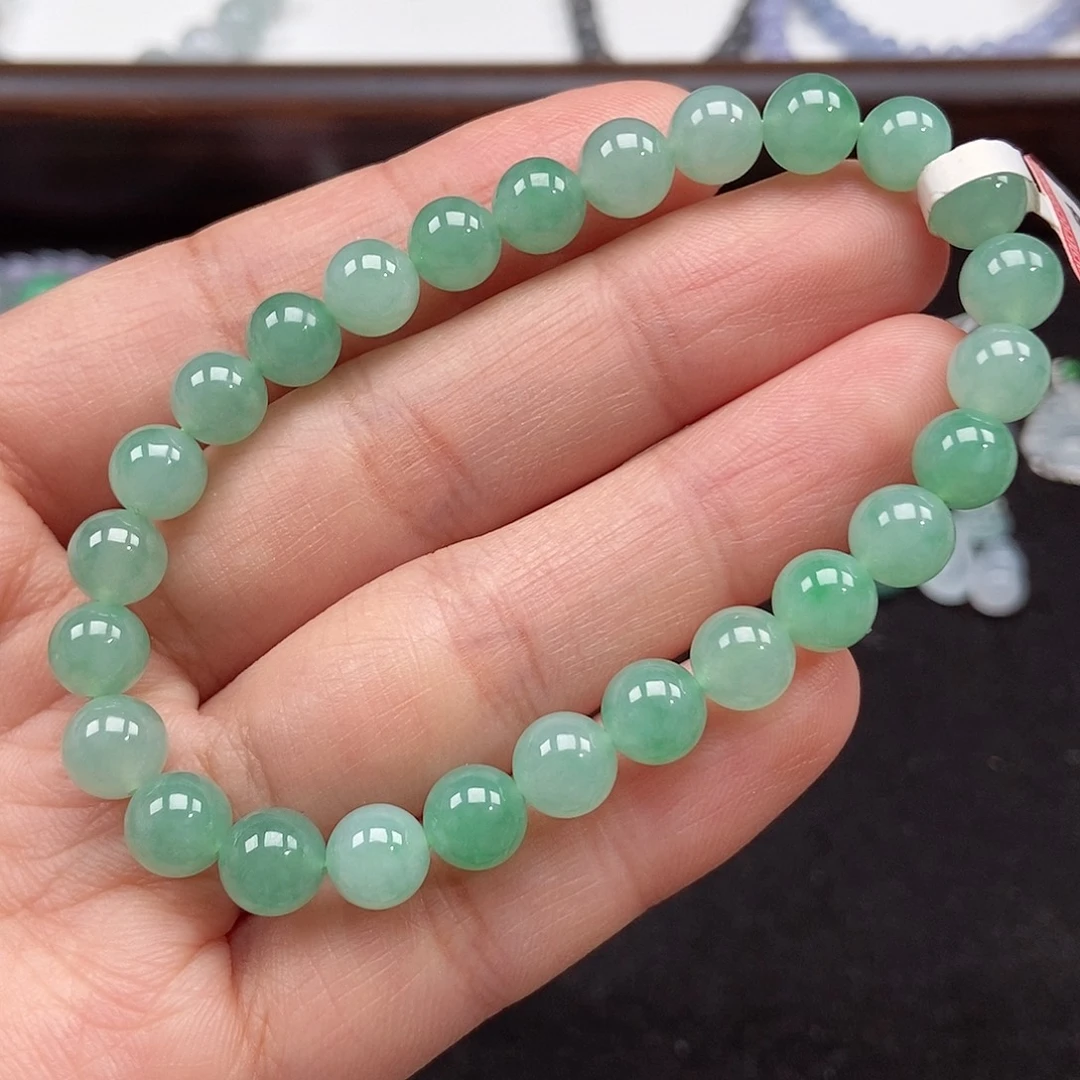 翡翠未镶嵌手串卡7.3